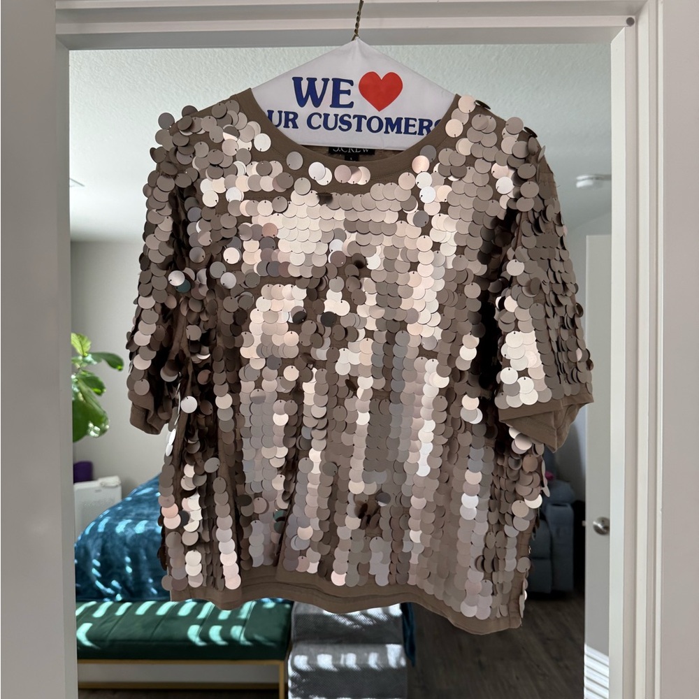 J. Crew Sequin Embellished Top